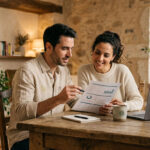 Pareja comparando un crédito personal con un crédito consolidado en casa