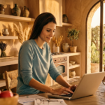 Persona comparando opciones de préstamo personal sin nómina online desde casa